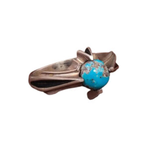 Slim Shajari Turquoise Ring for Men – Sterling Silver, Handcrafted Elegance