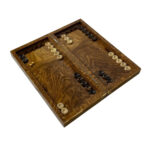 Varsa Walnuss-Wurzel Backgammon & Schachbrett – Glanz-Finish, Doppelspiel – Bild 3