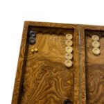 Varsa Walnuss-Wurzel Backgammon & Schachbrett – Glanz-Finish, Doppelspiel – Bild 4
