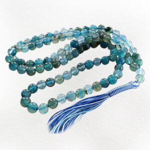 101-Bead Blue Agate Tasbih – 74g Weight, Spiritual Companion
