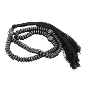 101-Bead Hadid (Hematite) Prayer Misbaha with Button-Cut Beads