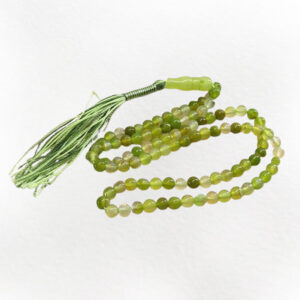 101-Bead Light Green Agate Prayer Beads Tasbih – Natural & Elegant