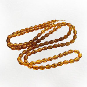 101-Bead Yellow Amber Prayer Beads – Powdery Finish with Black Accent