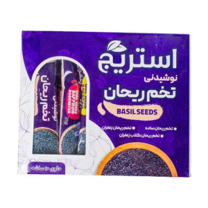 3 Flavors Basil Seed (Tukhme Sharbati) Sachets with Rosewater, Saffron