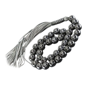 33-Bead Chinese Hadid Misbaha – Smooth Grip, Round Polished Stones