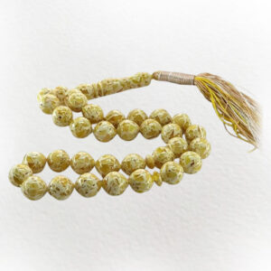 33-Bead Round Amber Tasbih – Powdery Finish, Handmade & Heavyweight