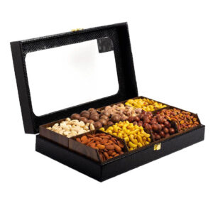 Ahura Luxury Nut Gift Box – Up to 2kg, Black Leather Edition by Lobleh