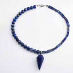 Bead Lapis Necklace – Round & Rectangular Mix + Drop Pendant - Image 3