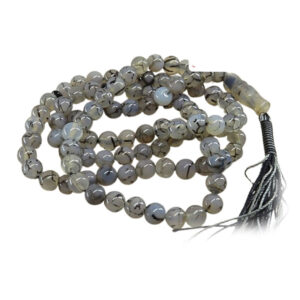 Black Shajar & Sulemani Agate Prayer Tasbih – 101 Beads, 41cm, Certified