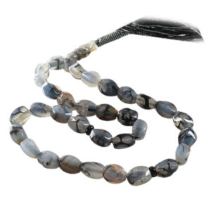 Black Shajar Sulemani Agate Prayer Tasbih – 33 Beads, 54g