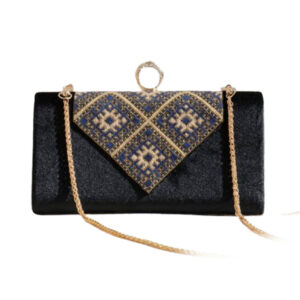 Blue Termeh Handbag – Hand-Stitched Balochi Rectangular