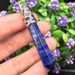 Bold Lapis Lazuli Pendant – Prism Shape + Gold/Silver/Leather Chain Options - Image 3