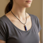 Bold Lapis Lazuli Pendant – Prism Shape + Gold/Silver/Leather Chain Options - Image 2