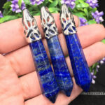 Bold Lapis Lazuli Pendant – Prism Shape + Gold/Silver/Leather Chain Options - Image 6