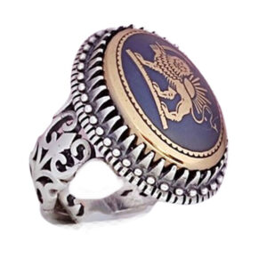 Bold Silver Ring for Men – Shir o Khorshid Design, 16g Weight, Custom Fit