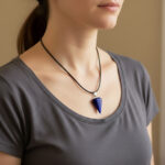 Diamond-Cut Lapis Lazuli Necklace – Custom Chain & Healing Energy - Image 2