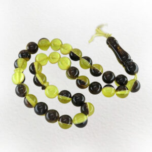 Dual-Tone Amber Prayer Beads – 33 Beads, Unique Color Blend