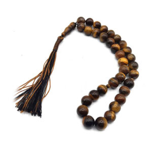 Elegance 33-Bead Prayer Beads – Tiger Eye Stone, Handmade