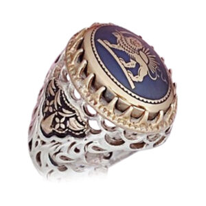 Hadid Silver Ring for Men – Lion & Sun Design, Shiro Khorshid