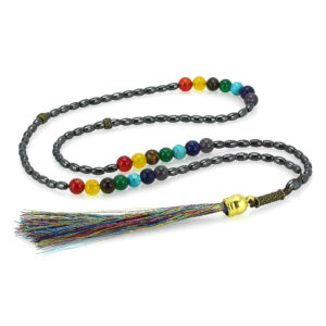 Handmade Hadid Prayer Tasbih – 101 Beads with 7 Chakra Gemstones