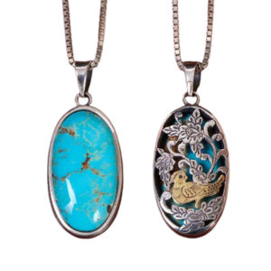 Handmade Unisex Persian Turquoise Necklace – 925 Sterling Silver