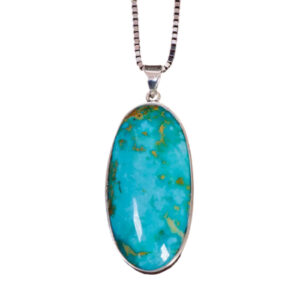 Large Persian Turquoise Necklace – Veined Gem, Certified Stone