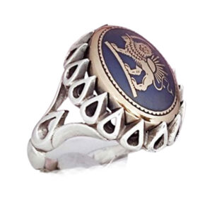 Lightweight Lion & Sun Ring – 925 Silver, Hadid Stone, 14 g