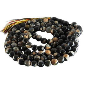 Madagascar Black Agate Prayer Tasbih – 101 Beads, 43cm, Natural Stone
