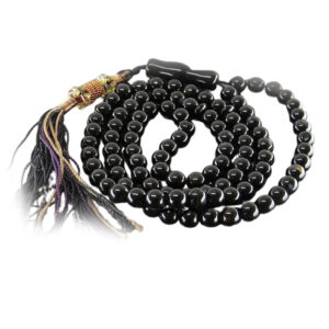 Natural Black Onyx Agate Prayer Beads – 101 Stones, 12g Weight