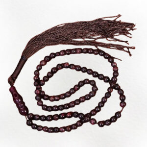 Natural Ceylon Ruby Prayer Misbaha – 101 Beads, Deep Red Elegance