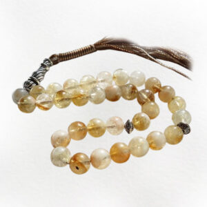 Natural Citrine Prayer Beads – 33 Beads, 16cm, Authentic & Energizing