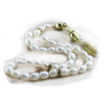 Natural White Pearl Prayer Beads – 33 Count, Compact & Elegant