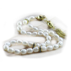 Natural White Pearl Prayer Beads – 33 Count, Compact & Elegant