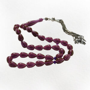 Powdery Violet Amber Misbaha – 33 Beads for Dhikr & Meditation