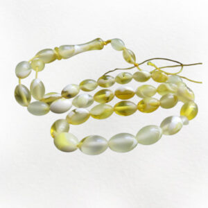 Powdery Yellow Amber Misbaha – Elegant 33-Bead Rosary for Dhikr