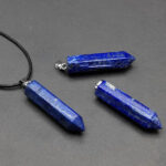 Prism-Cut Lapis Lazuli Necklace – Certificate & Leather Cord - Image 3