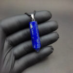 Prism-Cut Lapis Lazuli Necklace – Certificate & Leather Cord - Image 2