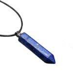 Prism-Cut Lapis Lazuli Necklace – Certificate & Leather Cord