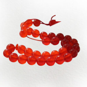 Real Red Amber Prayer Beads with 33 Beads for Dhikr, Customizable