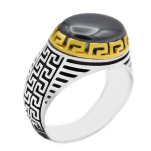 Spiritual Hadid Ring with Golden Frame – Youthful Design Inscriptions