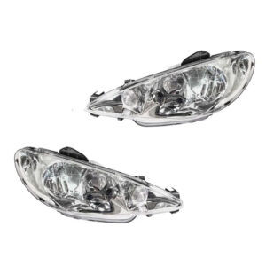 Peugeot 206 Chrome Headlights (OE-Style Facelift) Twin-Optic LHD