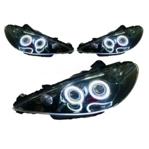 Peugeot 206 Dual Projector Headlights Twin-Lens Bi-Function Black