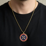 Circular Kaviani Flag Symbol Necklace, Sassanian Heritage Jewelry - Image 2