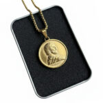 Coin Style Cyrus (Kourosh) the Great Portrait Necklace in Gold