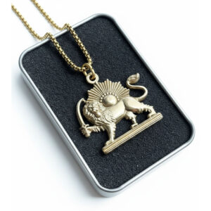 Golden Lion & Sun Necklace with Frameless Heritage Jewelry