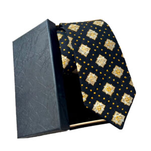 Golden Night Black & Gold Needlework Silk Tie Persian Balochi