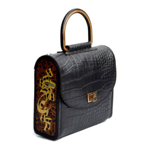 Handmade Oak Leather & Wood Evening Bag — Women’s Design