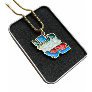 Iran Map Necklace with Provincial Borders – Cultural Jewelry