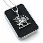 Legacy Pendant with Frameless Lion & Sun Symbol in Black