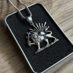Legacy Pendant with Frameless Lion & Sun Symbol in Black - Image 3